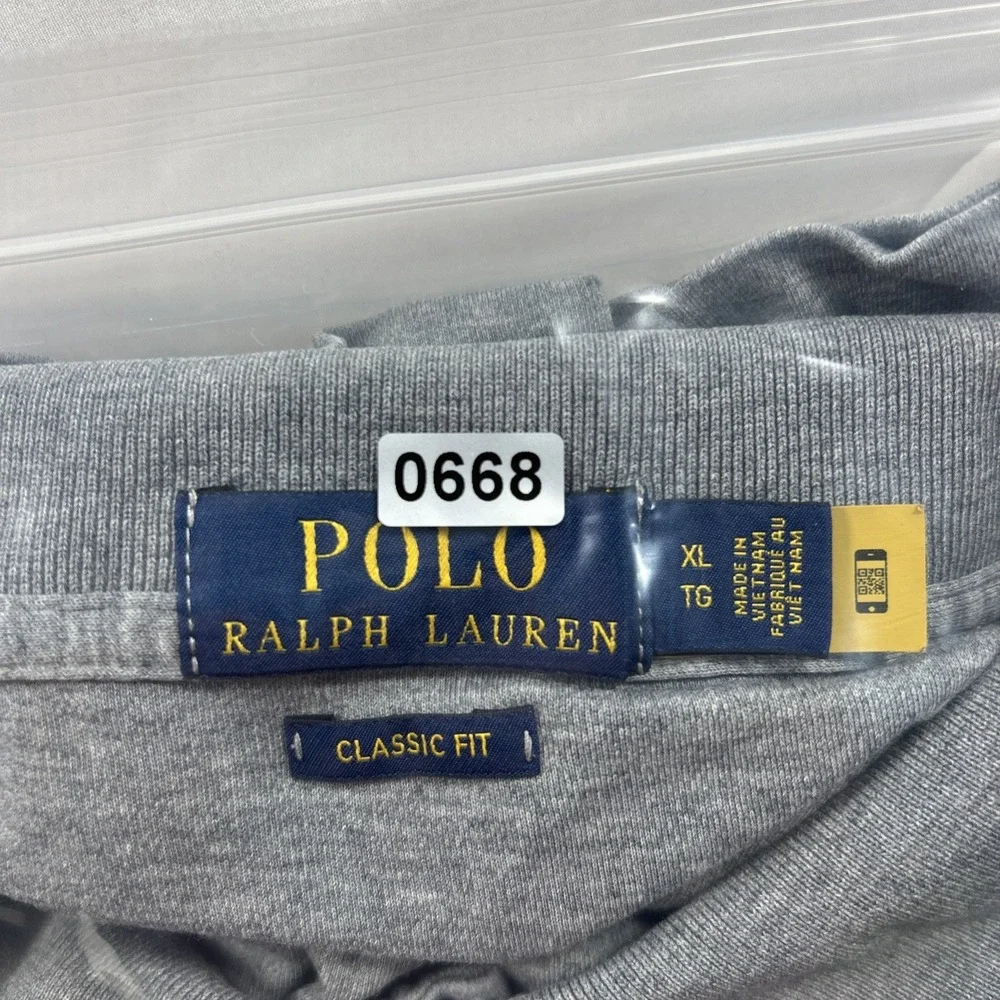 Polo Ralph Lauren Shirt Mens XL Gray Pima Soft Touch Short Sleeve Classic Fit